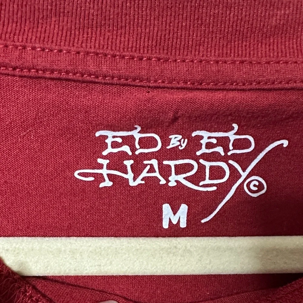 Ed Hardy Men's Maroon Graphic Tee